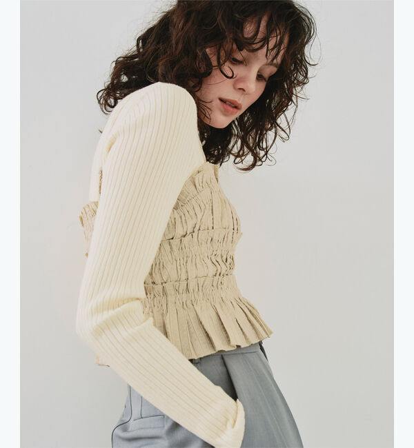 titivate「シャーリングフリルビスチェキャミソール」|キャミソール|