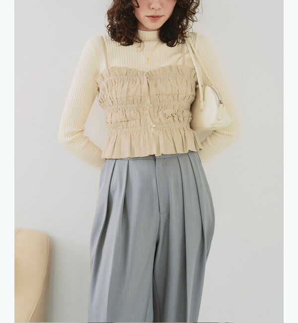 titivate「シャーリングフリルビスチェキャミソール」|キャミソール|