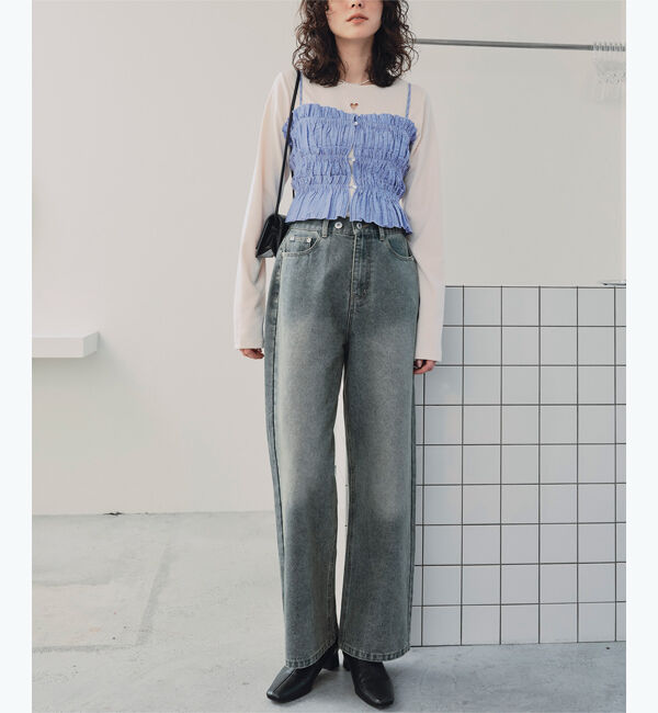 titivate「シャーリングフリルビスチェキャミソール」|キャミソール|