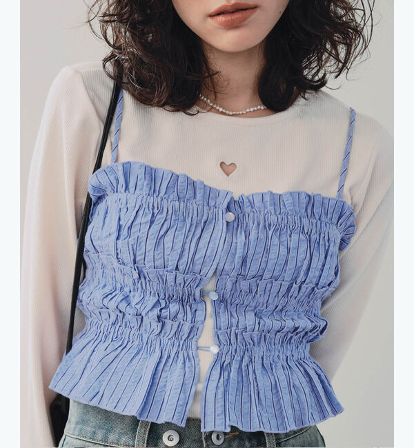 titivate「シャーリングフリルビスチェキャミソール」|キャミソール|