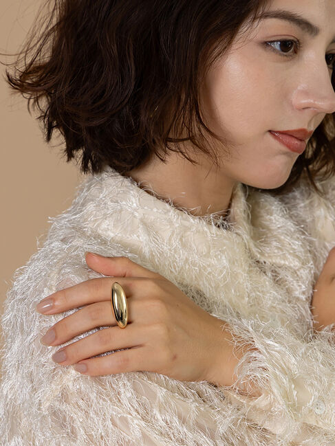 Te chichi「ビッグオーバルモチーフリング(♯13)」|ピアス|ゴールド