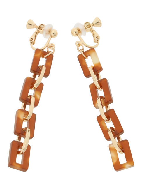 Te chichi「カラースクエアイヤリング」|ピアス|ブラウン