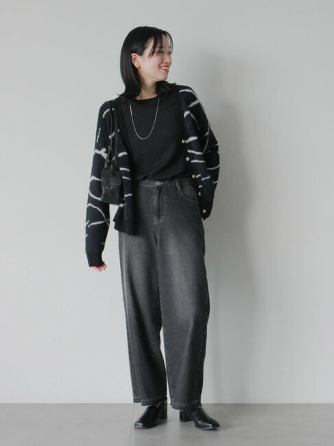 Samansa Mos2 blue「ふくれジャカードクルーネックプルオーバー」|Tシャツ・カットソー|