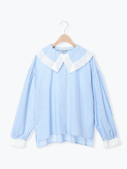 Samansa Mos2「【2WAY】レースBig襟取り外しブラウス」|シャツ・ブラウス|