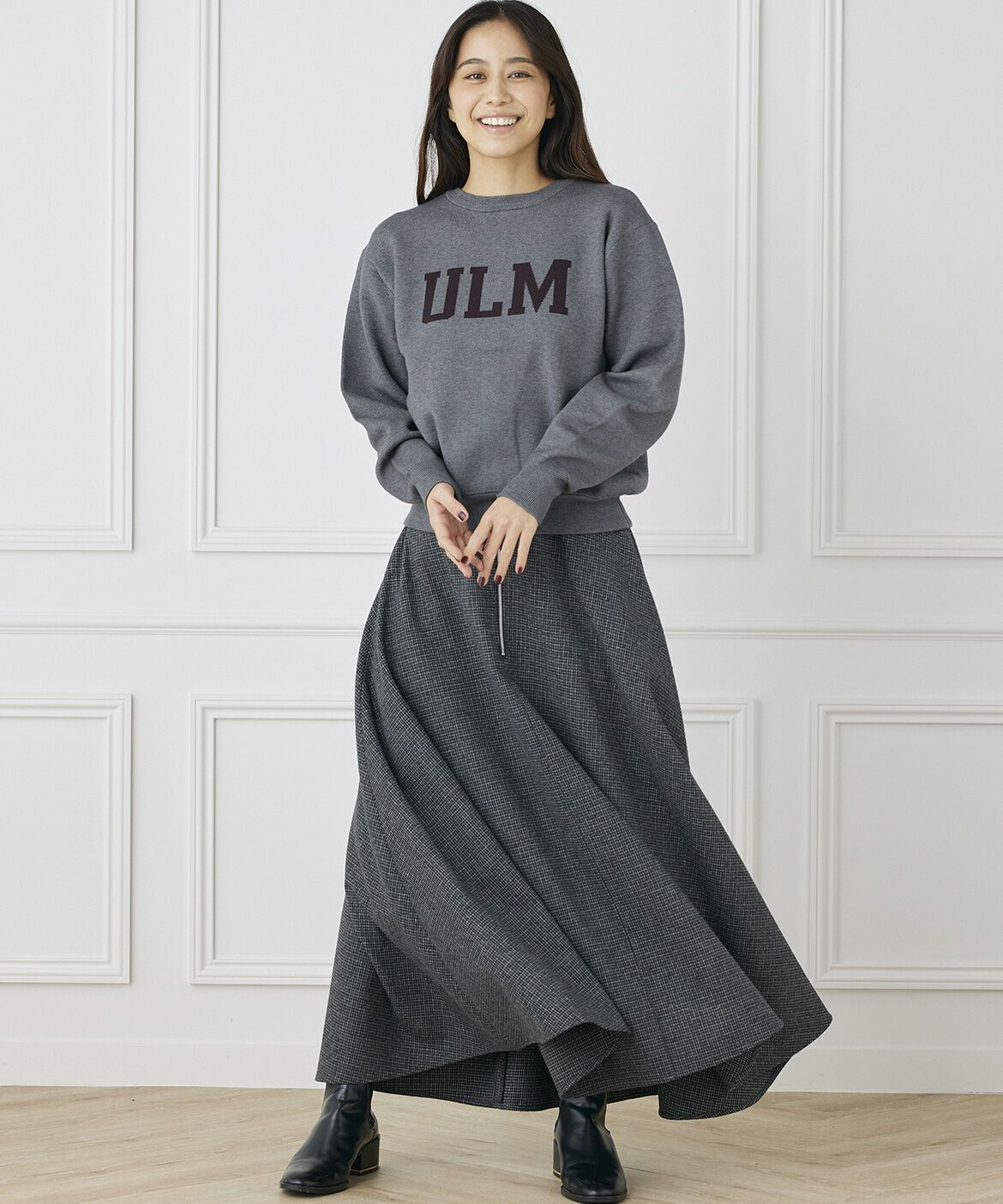 INED「《INED CLARO》2WAYクルーロゴカーディガン」|カーディガン|