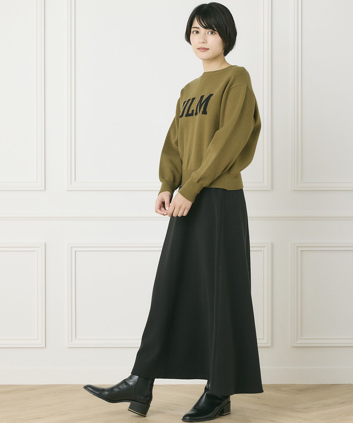 INED「《INED CLARO》2WAYクルーロゴカーディガン」|カーディガン|