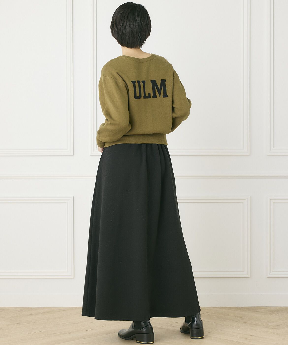 INED「《INED CLARO》2WAYクルーロゴカーディガン」|カーディガン|