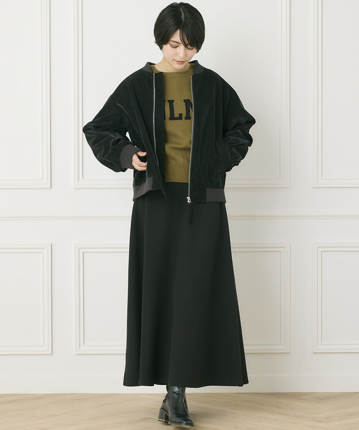 INED「《INED CLARO》2WAYクルーロゴカーディガン」|カーディガン|