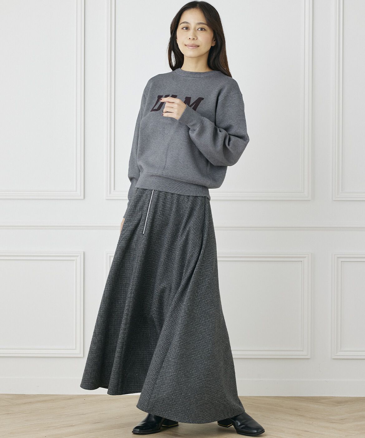 INED「《INED CLARO》2WAYクルーロゴカーディガン」|カーディガン|