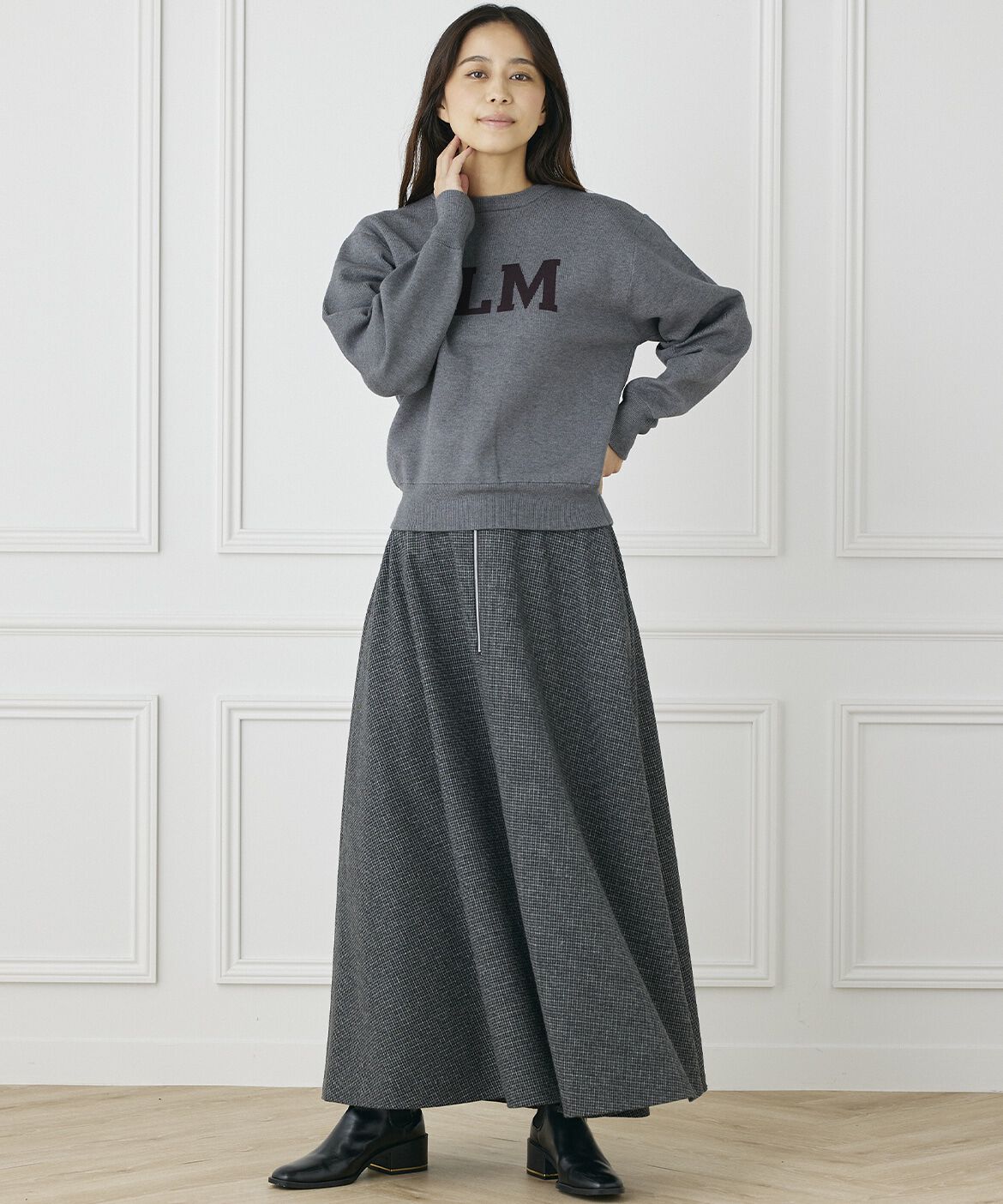 INED「《INED CLARO》2WAYクルーロゴカーディガン」|カーディガン|