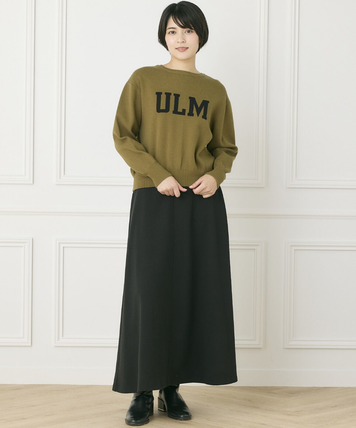 INED「《INED CLARO》2WAYクルーロゴカーディガン」|カーディガン|