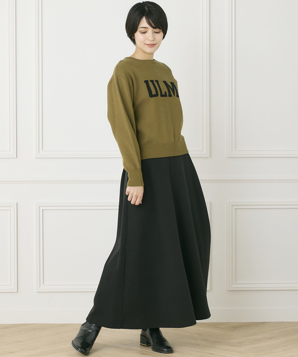 INED「《INED CLARO》2WAYクルーロゴカーディガン」|カーディガン|