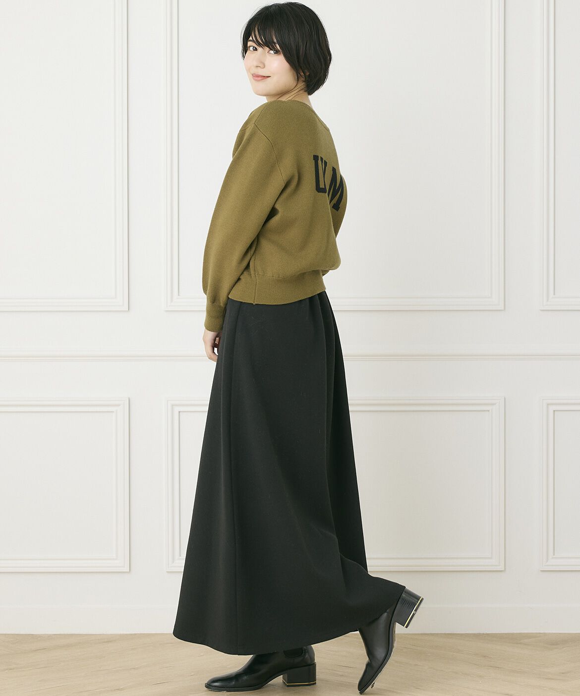 INED「《INED CLARO》2WAYクルーロゴカーディガン」|カーディガン|