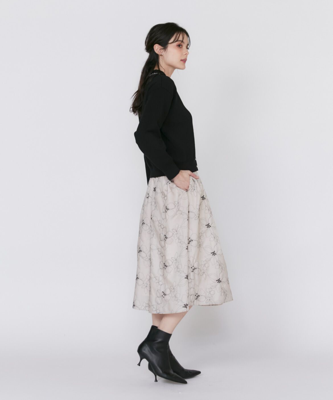 Maglie le cassetto「《大きいサイズ》プリーツカラーカーディガン」|カーディガン|