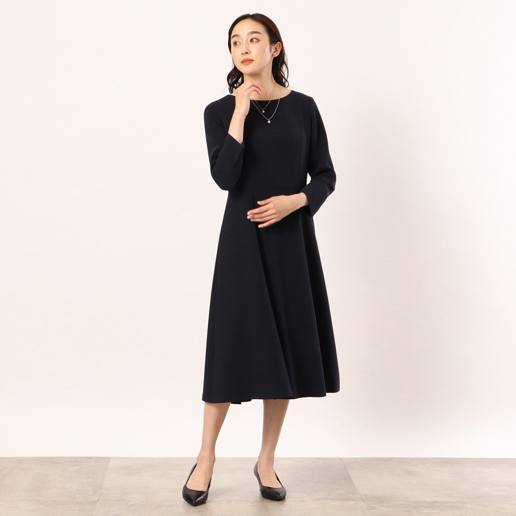 UNTITLED「トリアセエアクロスワンピース」|ワンピース|ネイビー(093)