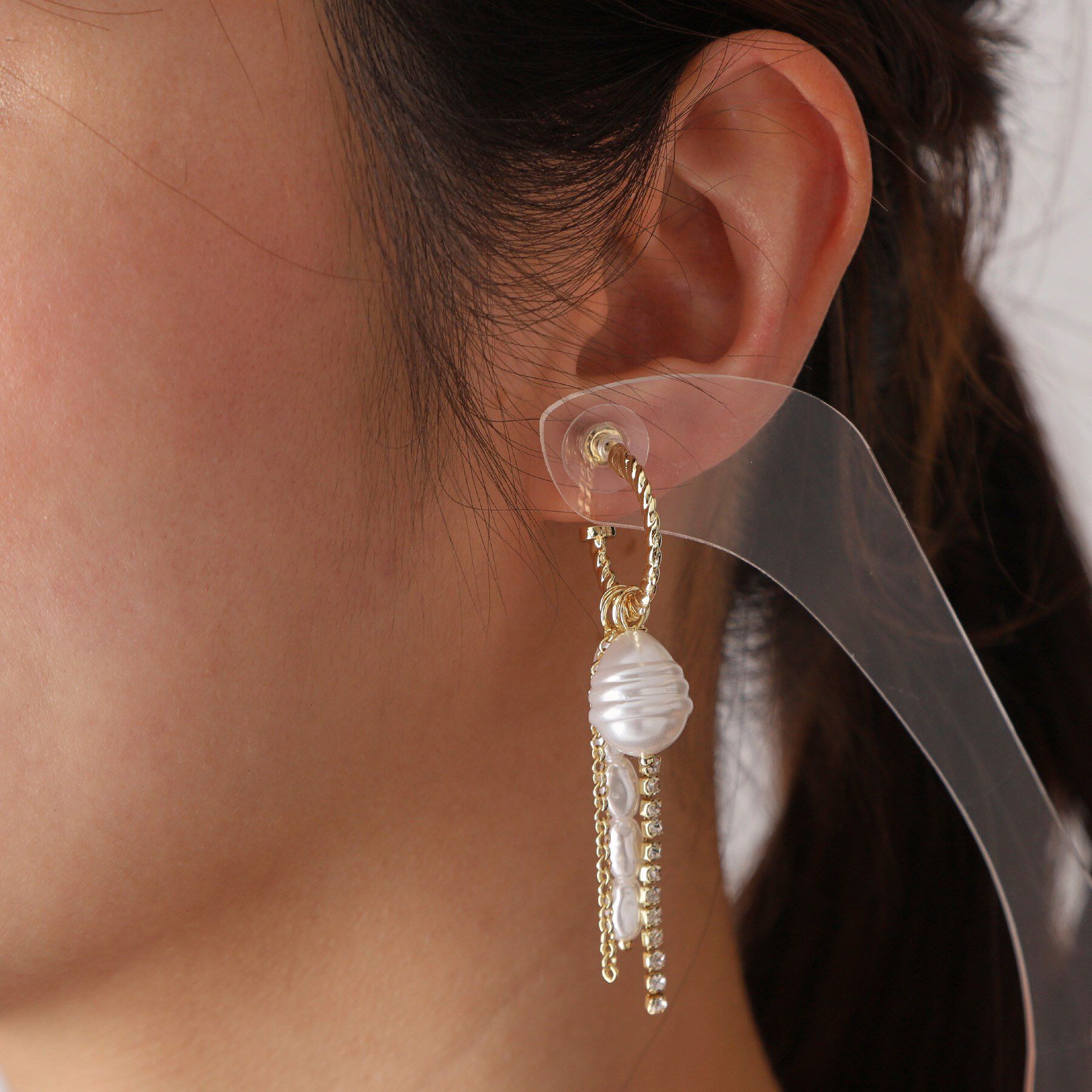 COUP DE CHANCE「パール＆グリッターのフリンジピアス」|ピアス|