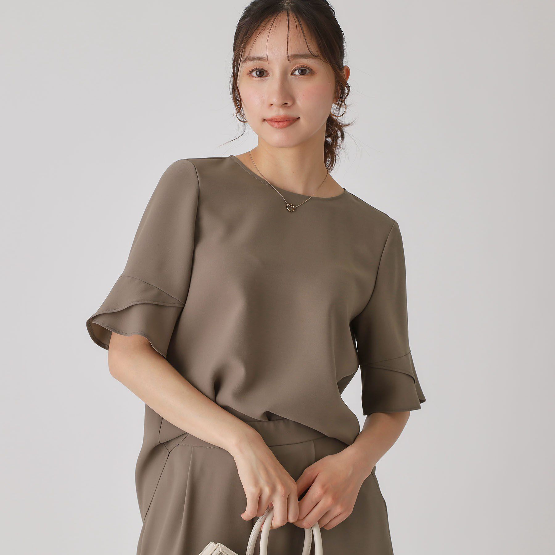 COUP DE CHANCE「【洗える／日本製／清涼感／セットアップ可】袖デザインブラウス」|シャツ・ブラウス|モカブラウン(042