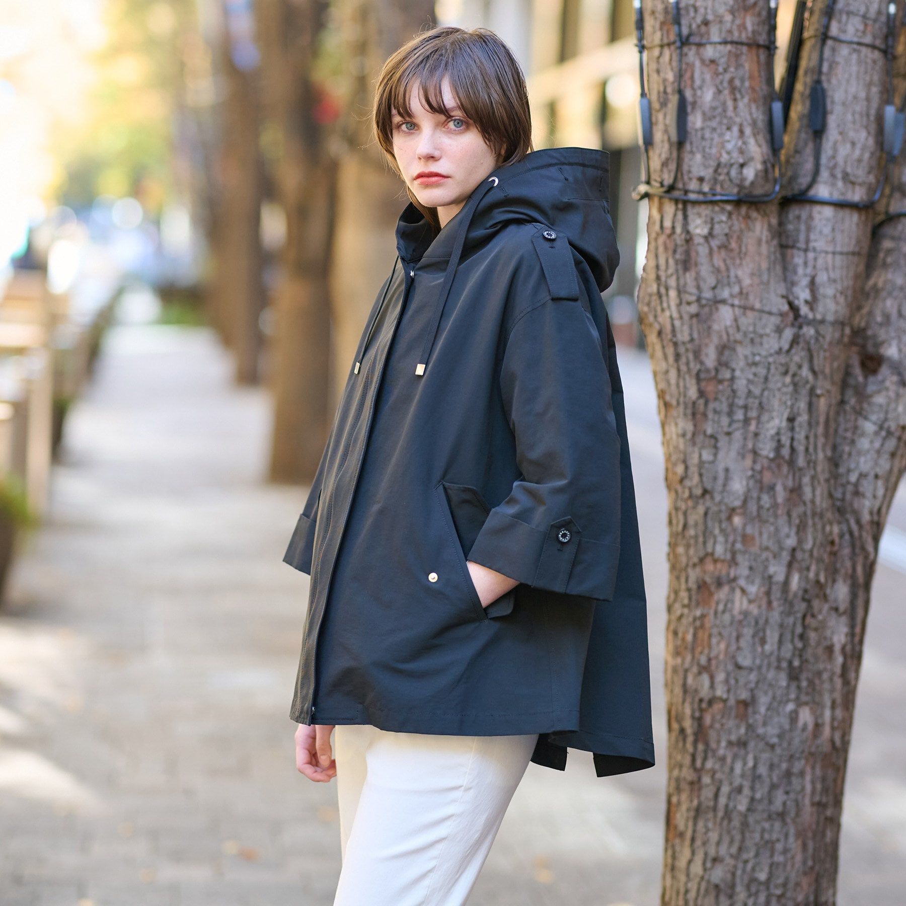 DRESSTERIOR「レインプルーフＡラインモッズパーカ」|ブルゾン・スタジャン|