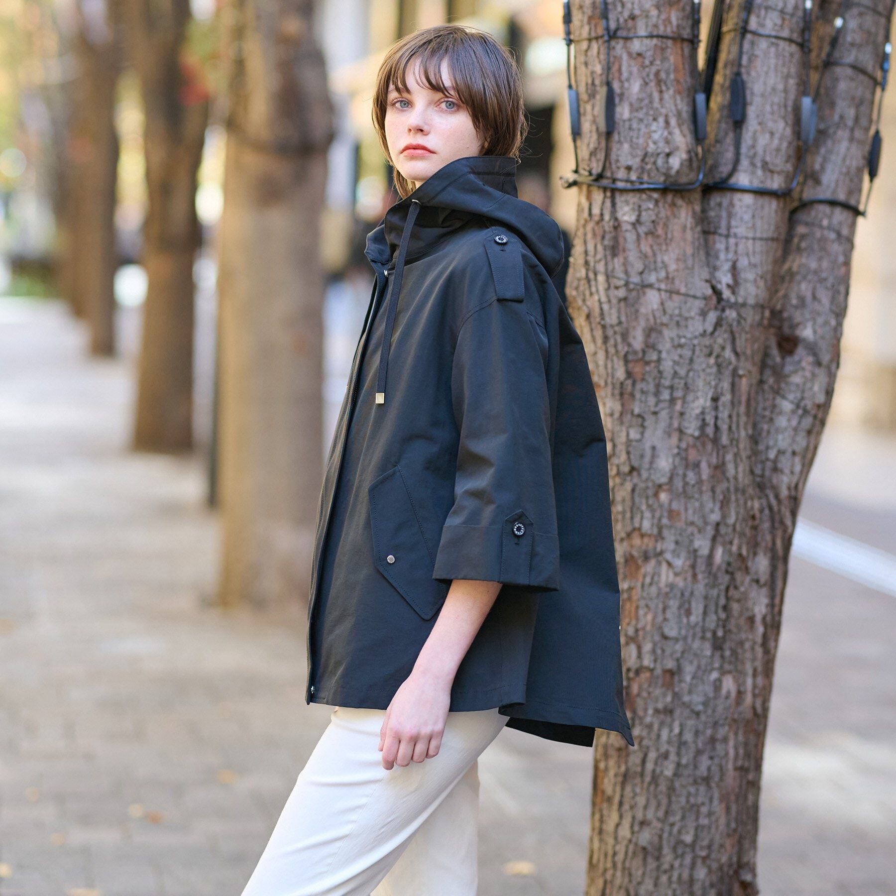 DRESSTERIOR「レインプルーフＡラインモッズパーカ」|ブルゾン・スタジャン|