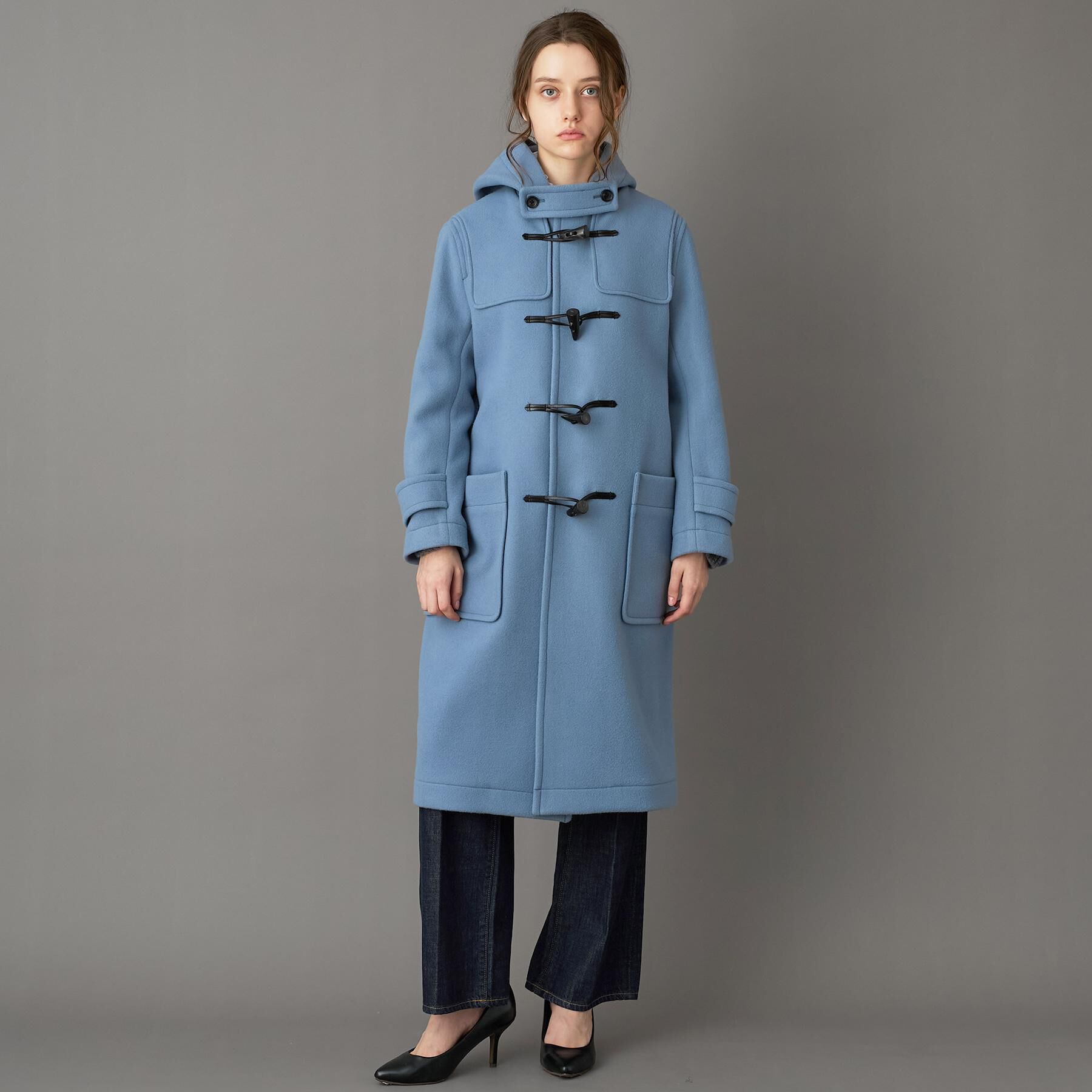 【新品】ダッフルコート DUFFLE COAT Ｓサイズ ブルー 新品】BLUEBLUE ブルーブルー ダッフルコート サイズ1 ダッフルコート