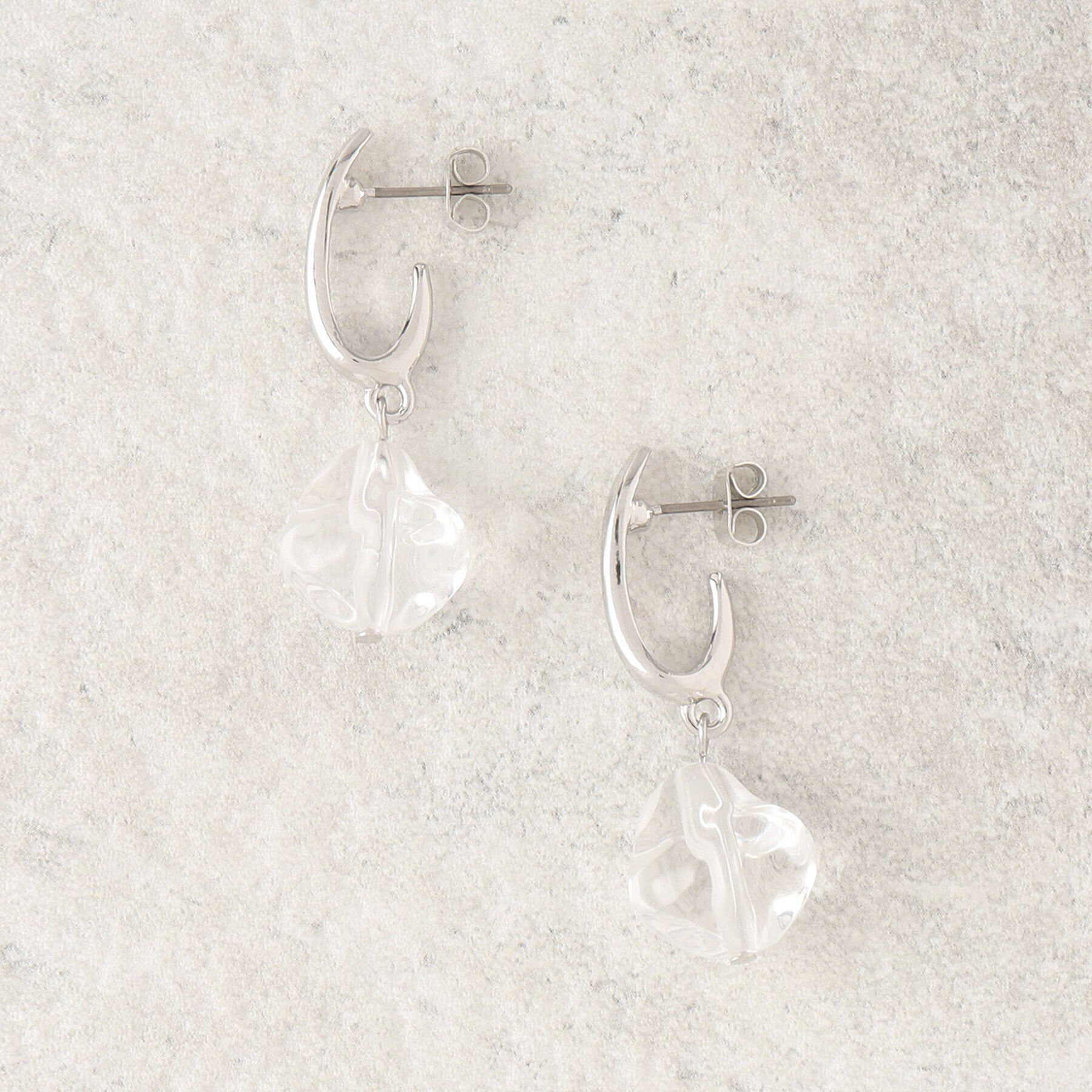 grove「クリアブロックメタルピアス」|ピアス|シルバー(006)