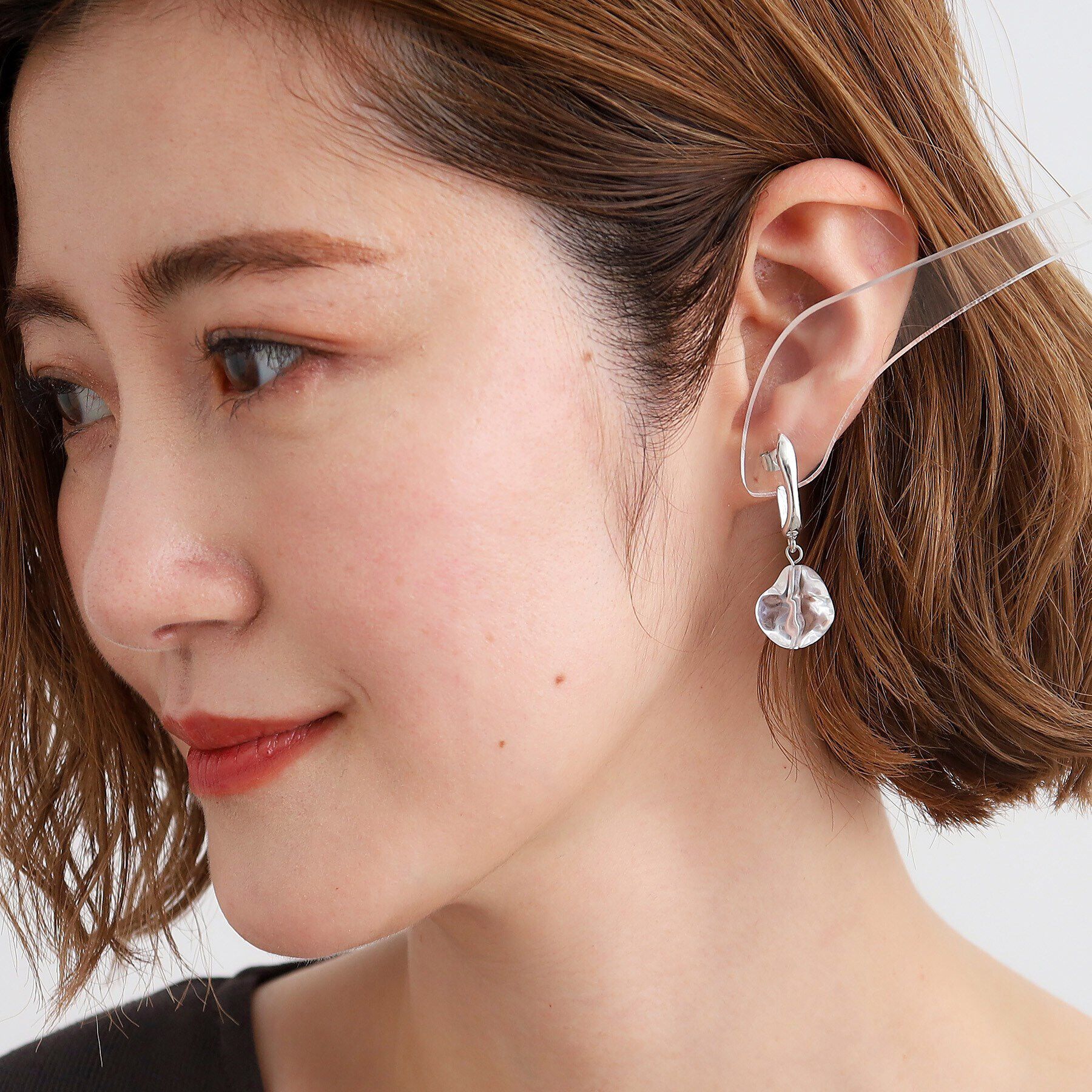 grove「クリアブロックメタルピアス」|ピアス|