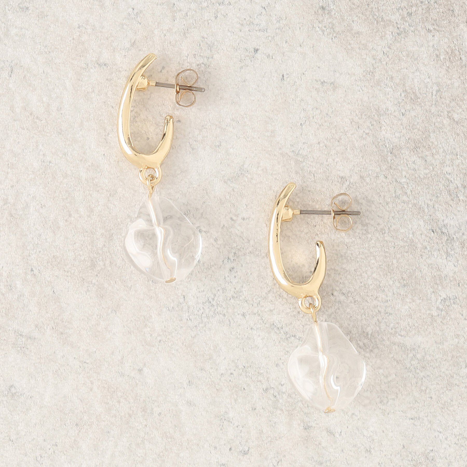 grove「クリアブロックメタルピアス」|ピアス|ゴールド(007)