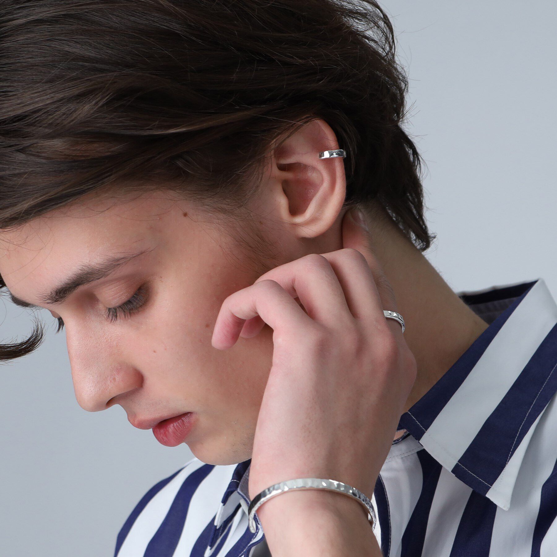 TAKEO KIKUCHI「【MADE IN JAPAN】スタージルコニアシルバーイヤーカフ」|ピアス|