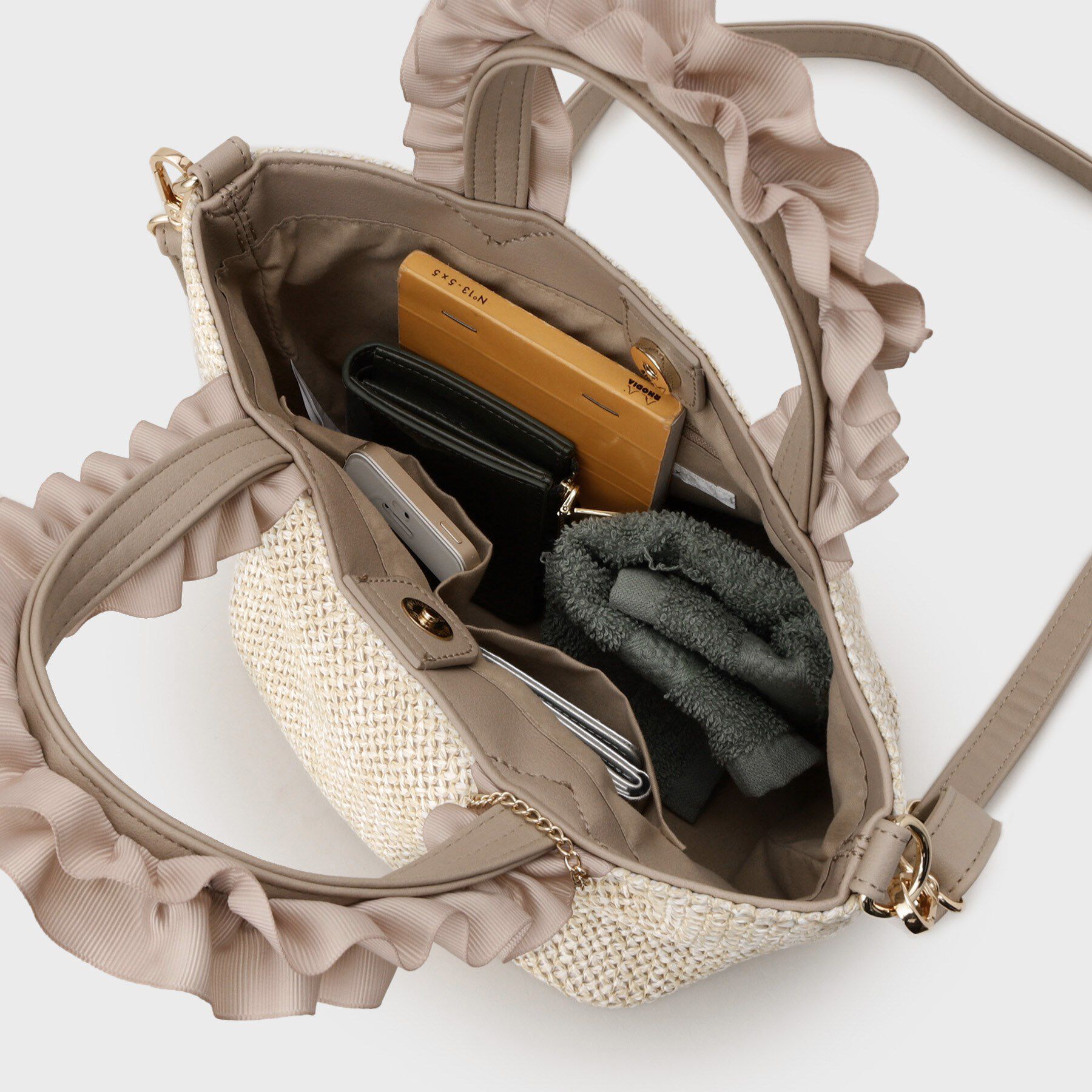 index「【2WAY】雑材フリル持ち手バッグ」|トートバッグ|