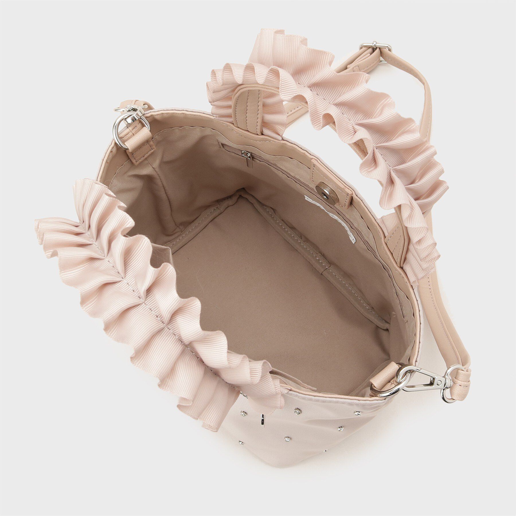 index「持ち手フリルビジューミドルトートバッグ【2WAY】」|トートバッグ|