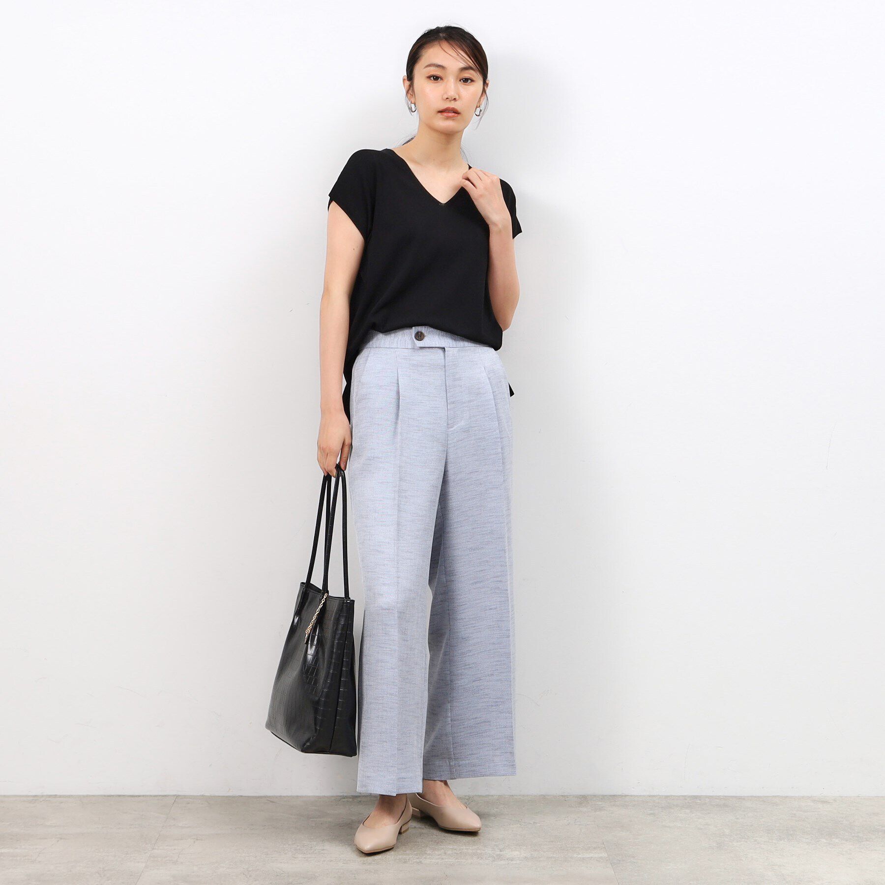 OPAQUE.CLIP「メランジワイドストレートパンツ【洗濯機洗い可】」|その他|