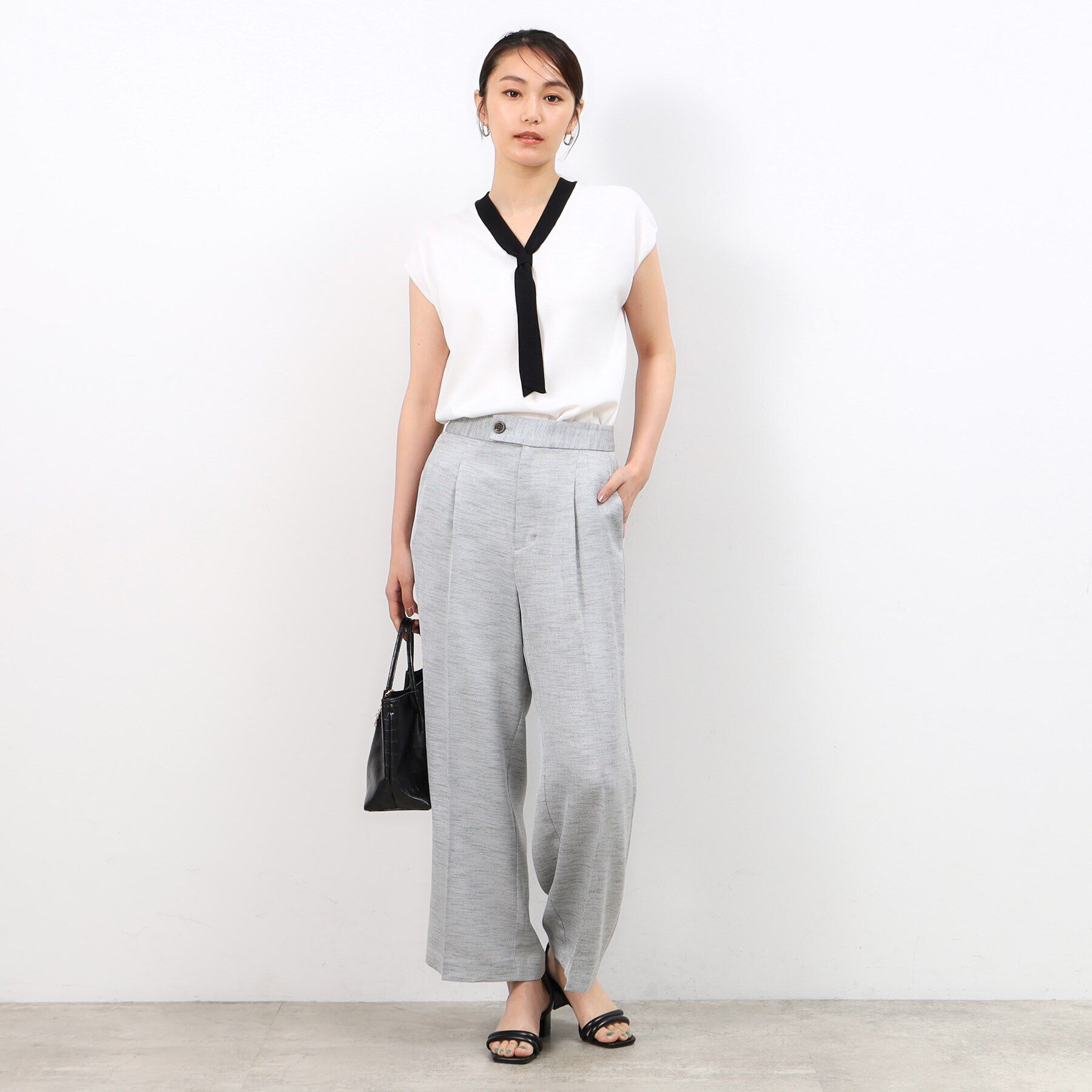 OPAQUE.CLIP「メランジワイドストレートパンツ【洗濯機洗い可】」|その他|