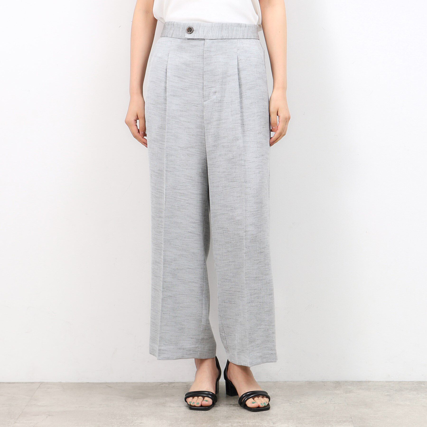 OPAQUE.CLIP「メランジワイドストレートパンツ【洗濯機洗い可】」|その他|