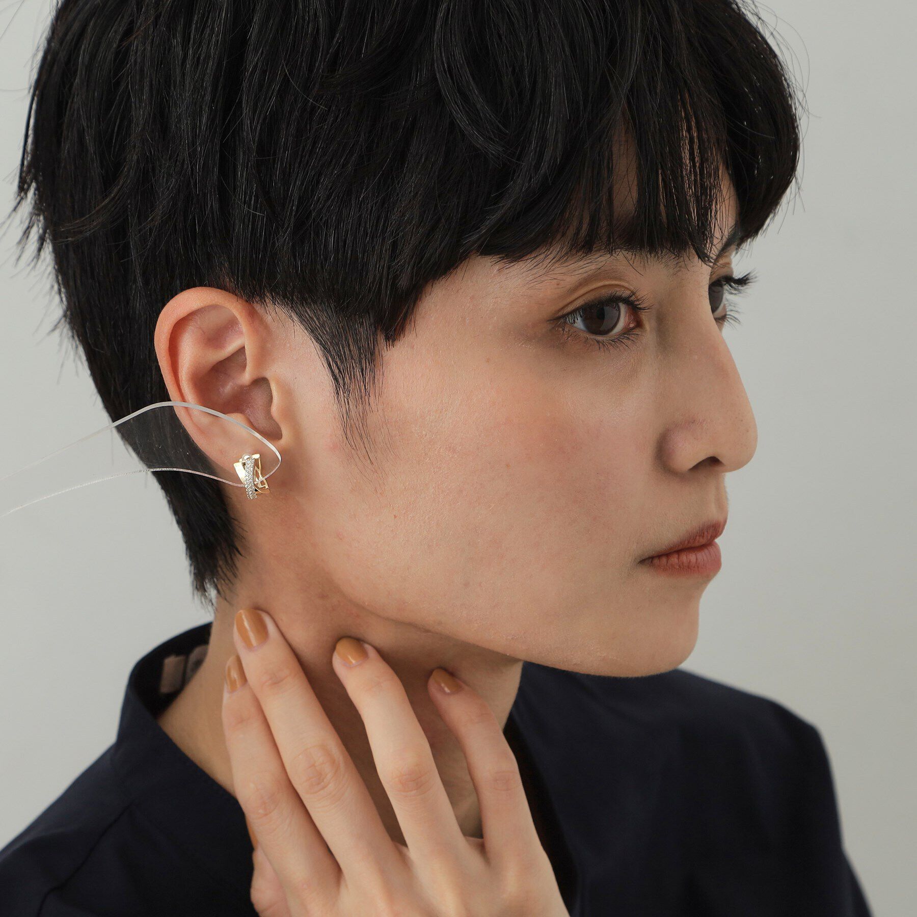 OPAQUE.CLIP「ビジューメタルワンタッチピアス」|ピアス|