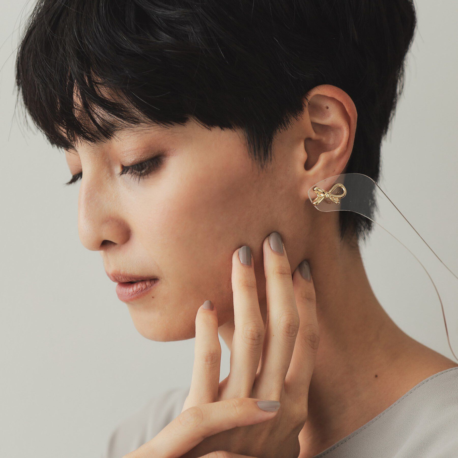 OPAQUE.CLIP「メタルリボンピアス」|ピアス|