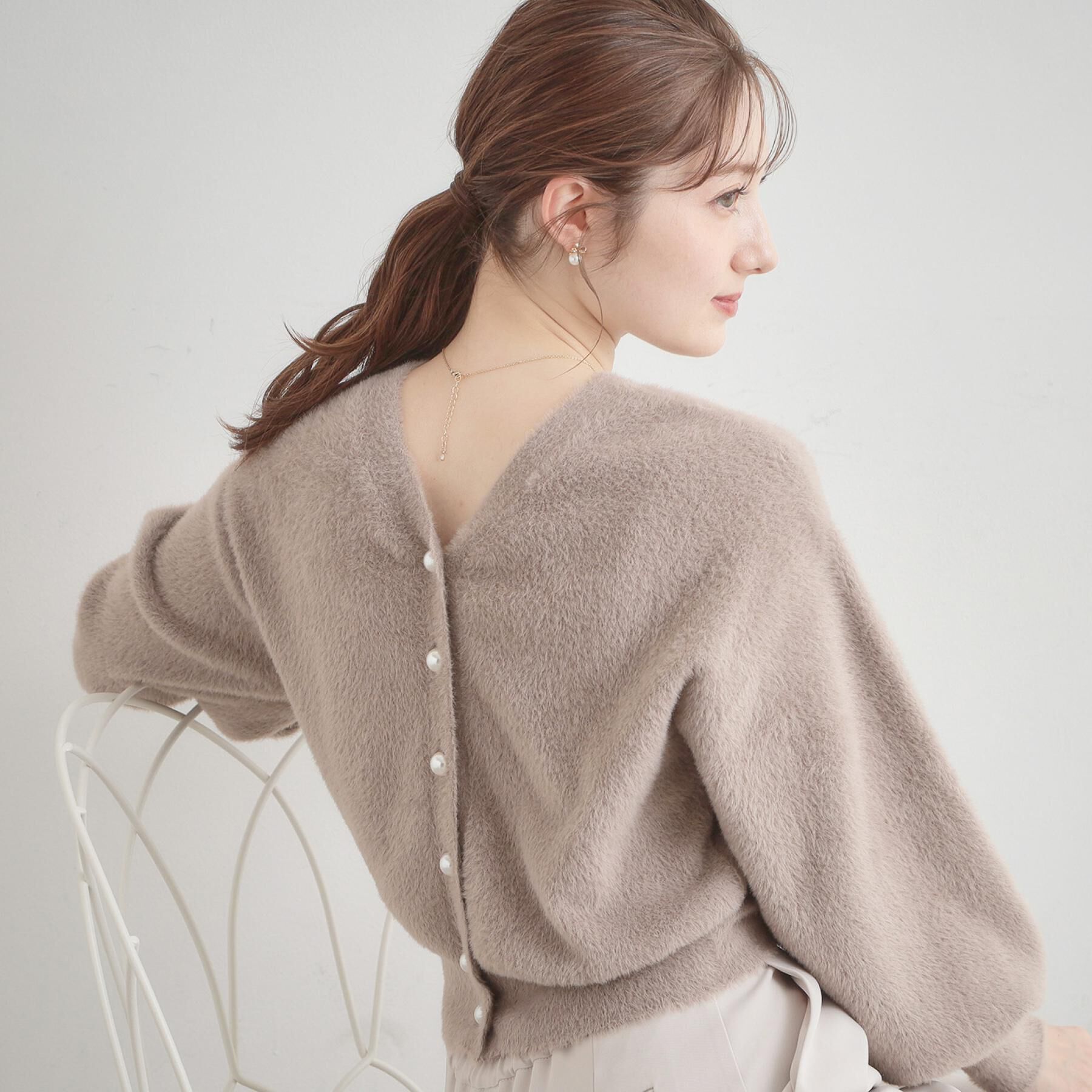 Couture broach「【前後2WAY】Springフェザーカーデトップス」|カーディガン|トープ(054)