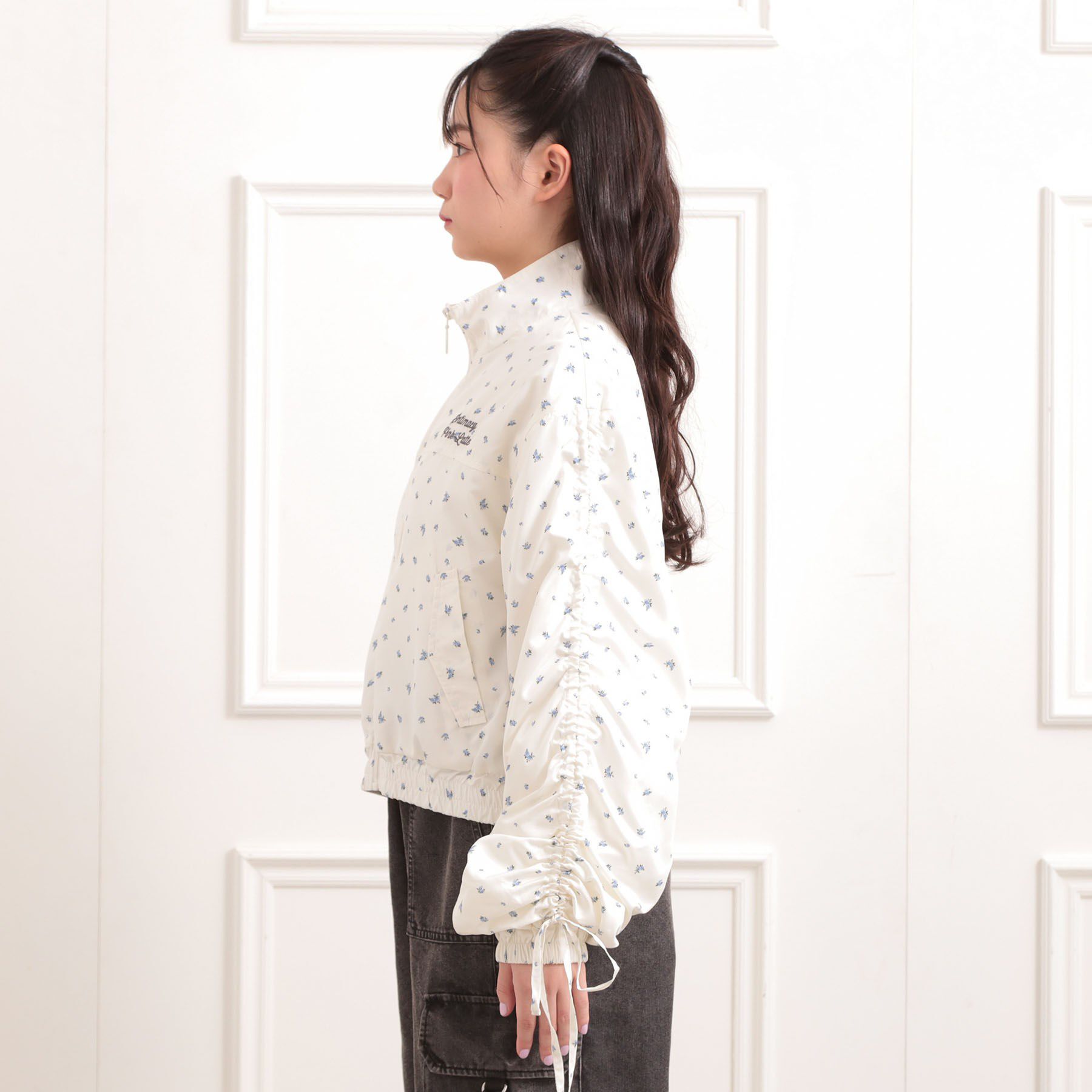 PINK-latte「袖ドロストブルゾン」|ブルゾン・スタジャン|