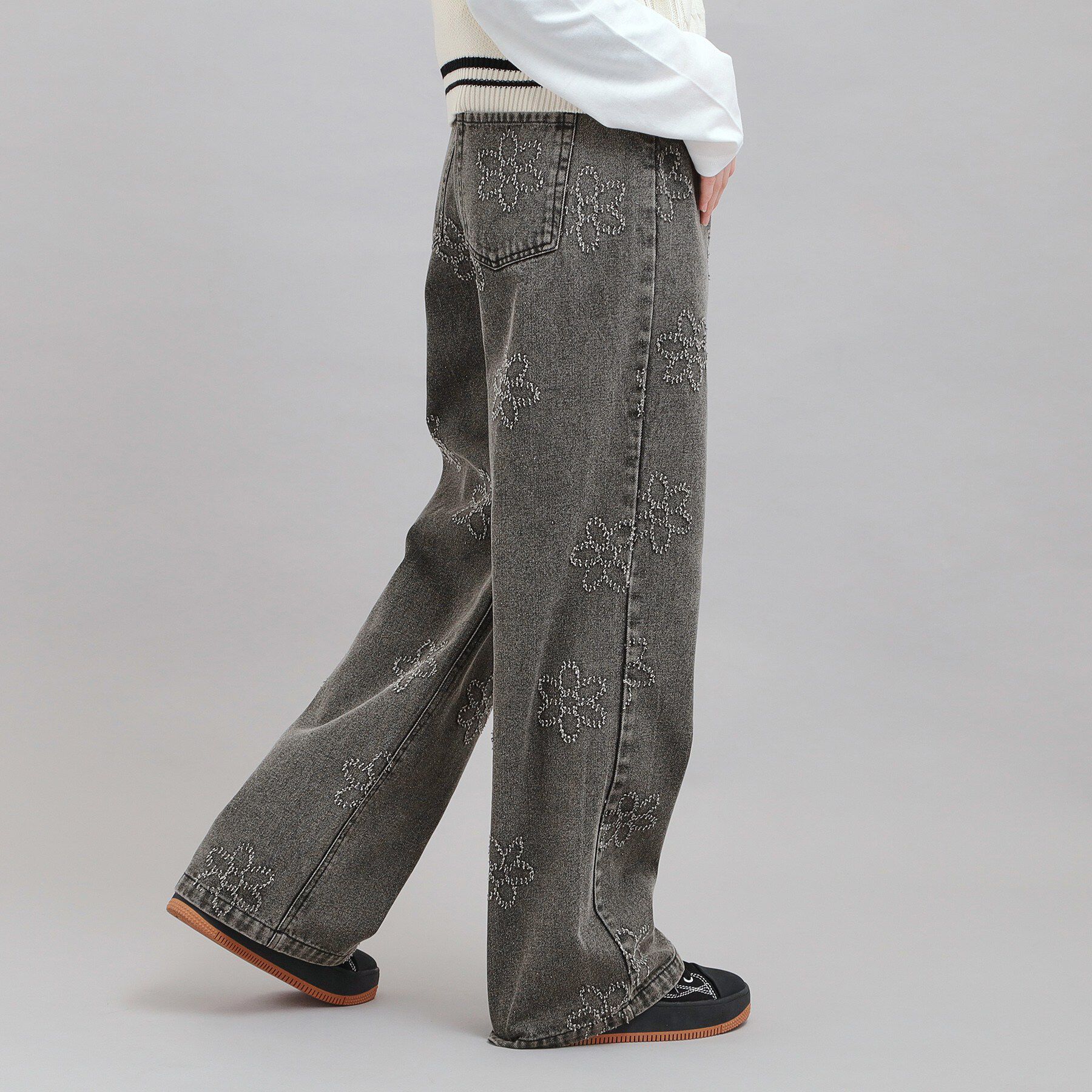 PINK-latte「フラワー柄デニムロングパンツ」|その他|