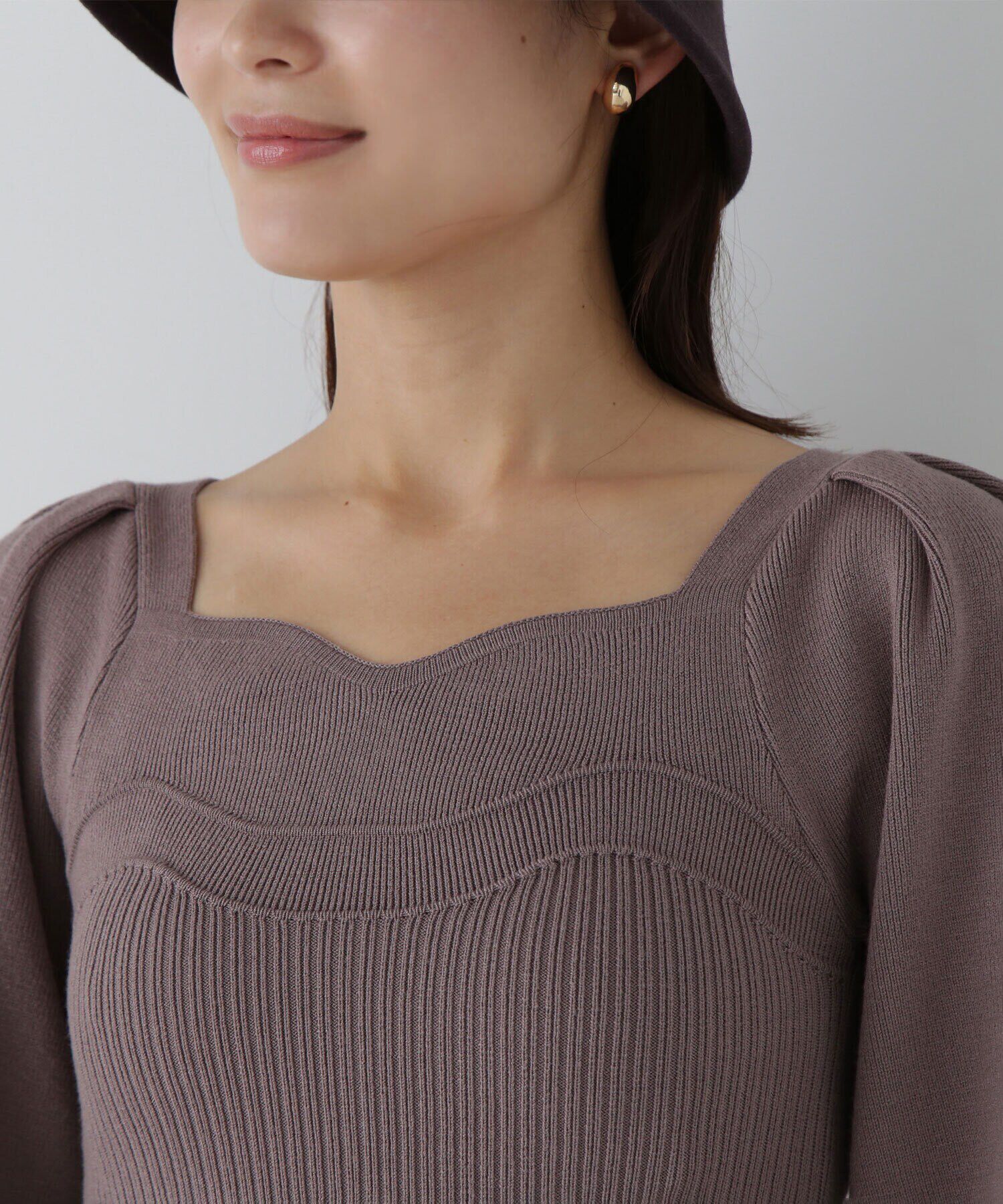  「ペプラムチュールニットワンピース」|ワンピース|