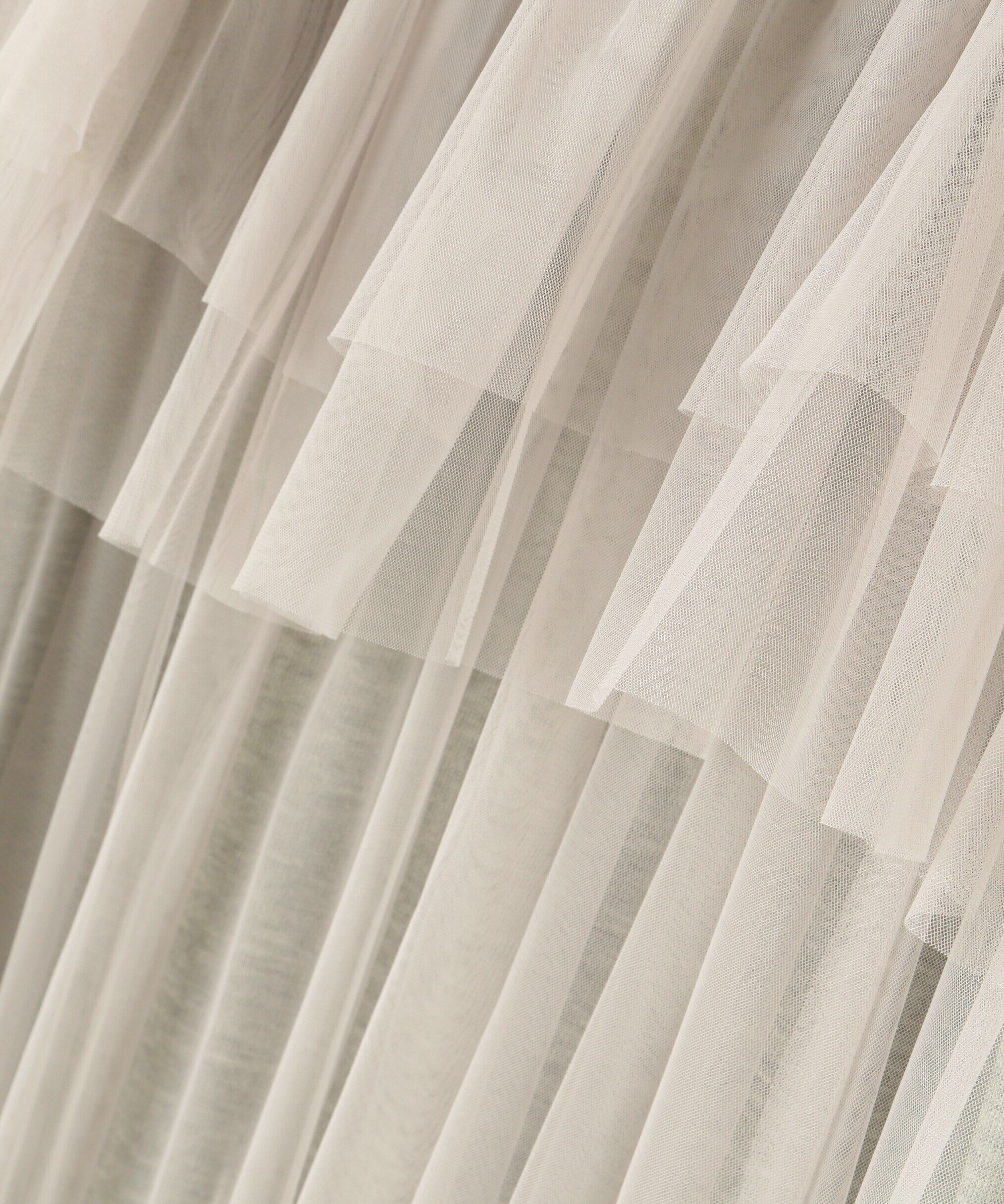  「カットソーレイヤードチュールワンピース」|ワンピース|