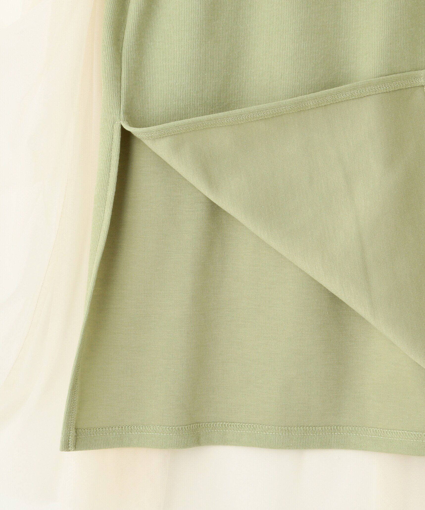  「カットソーレイヤードチュールワンピース」|ワンピース|