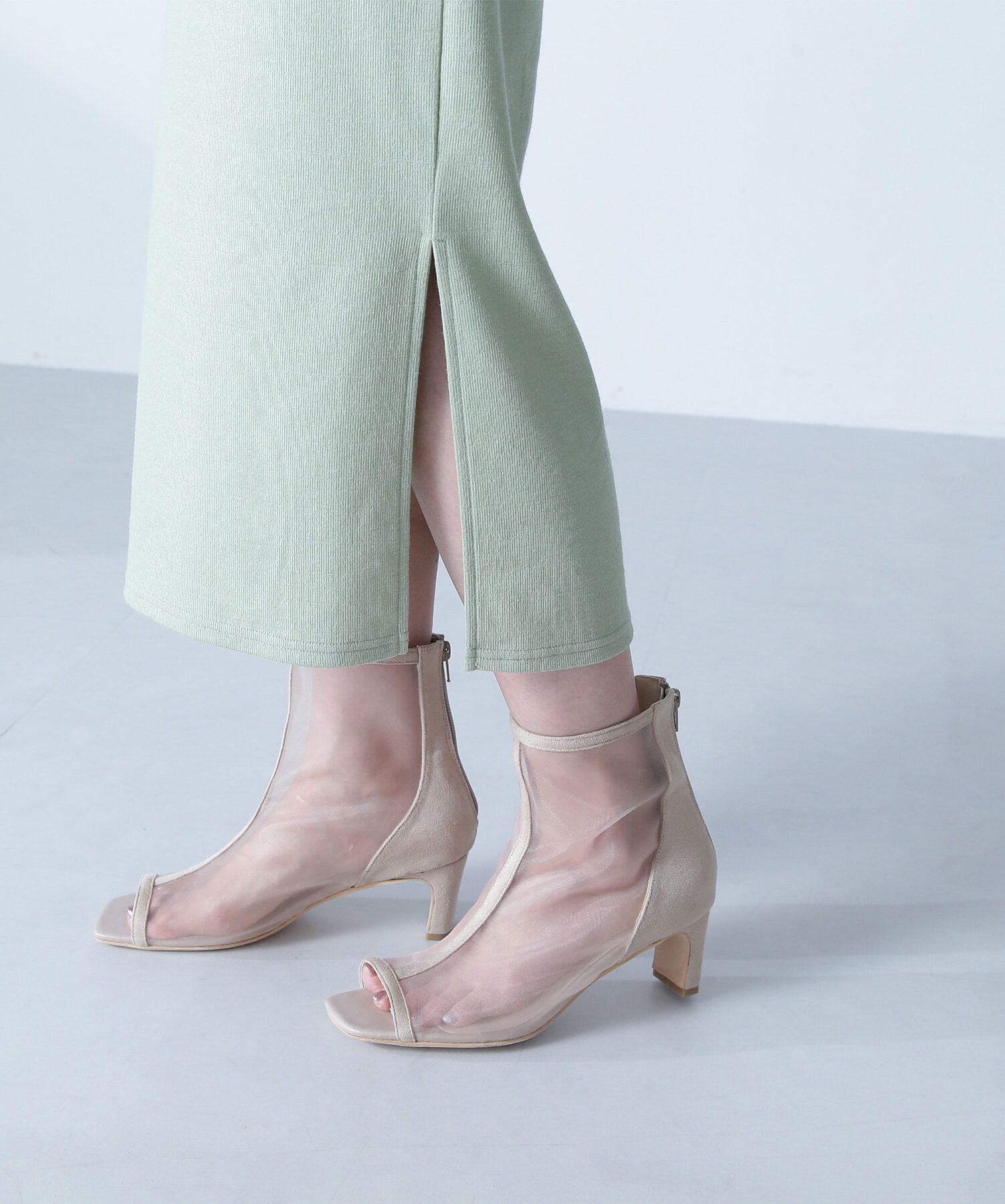  「カットソーレイヤードチュールワンピース」|ワンピース|