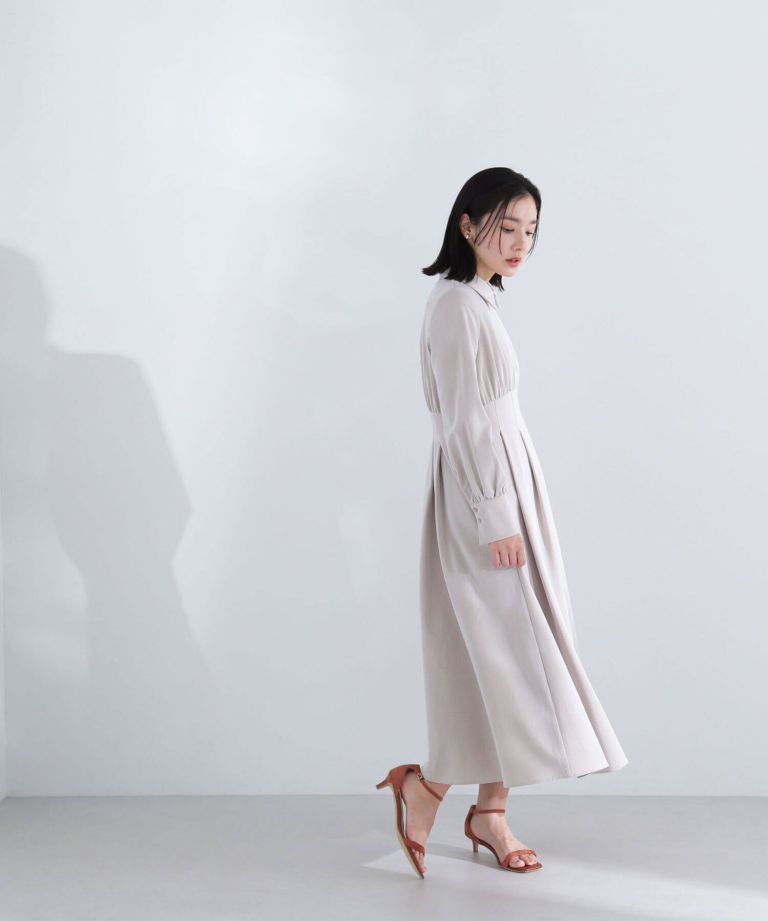  「襟付フロントジップワンピース」|ワンピース|