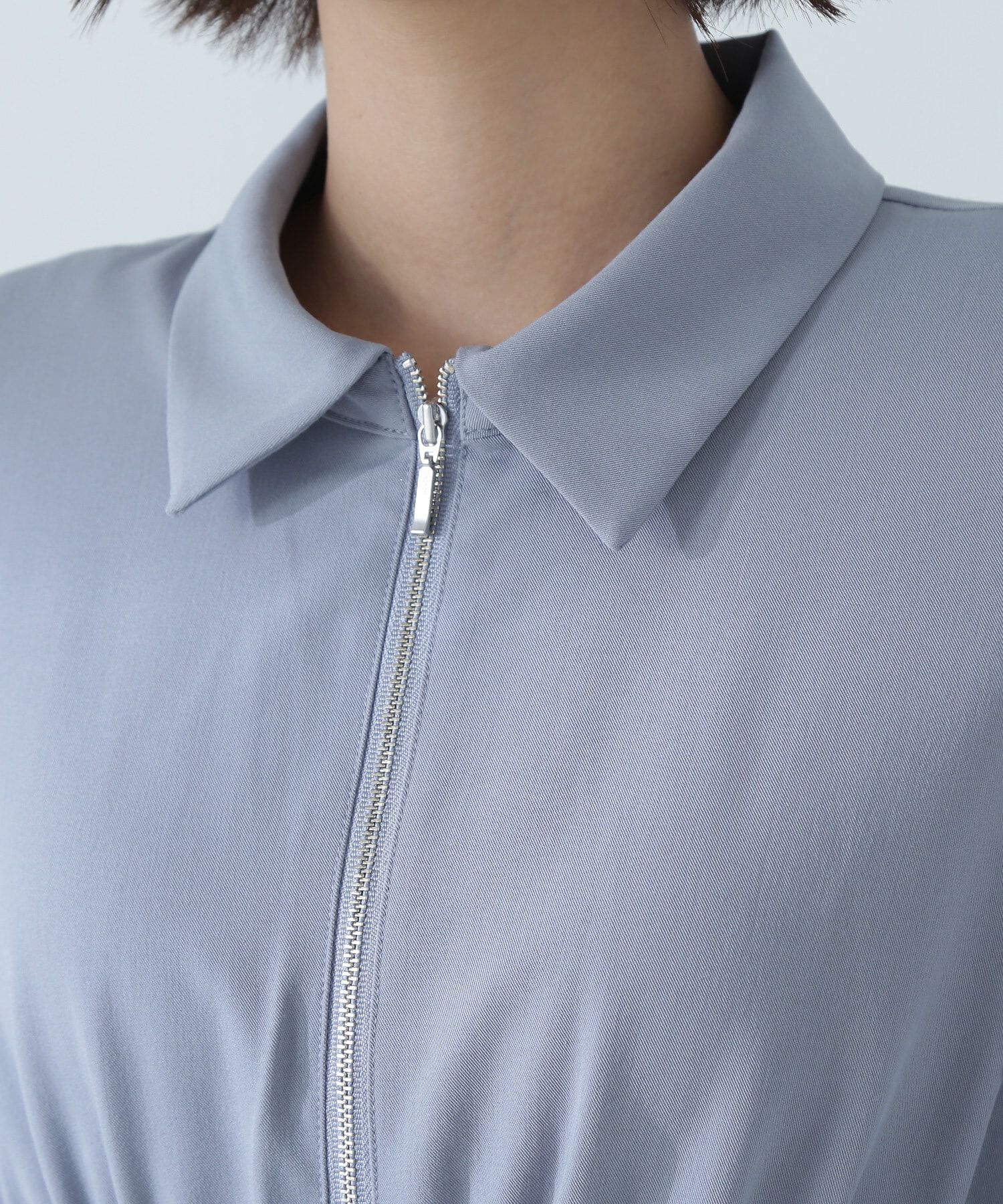  「襟付フロントジップワンピース」|ワンピース|