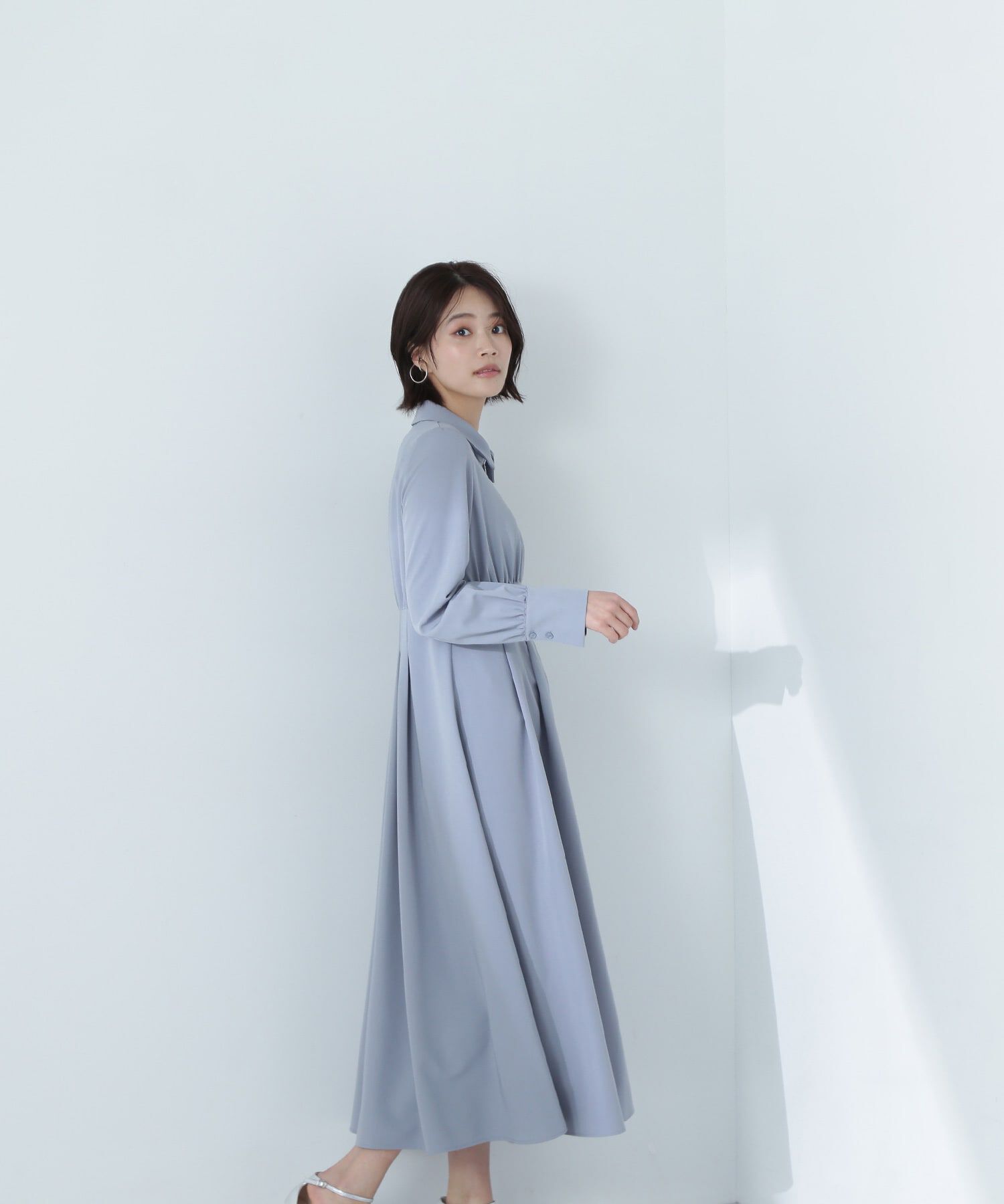  「襟付フロントジップワンピース」|ワンピース|