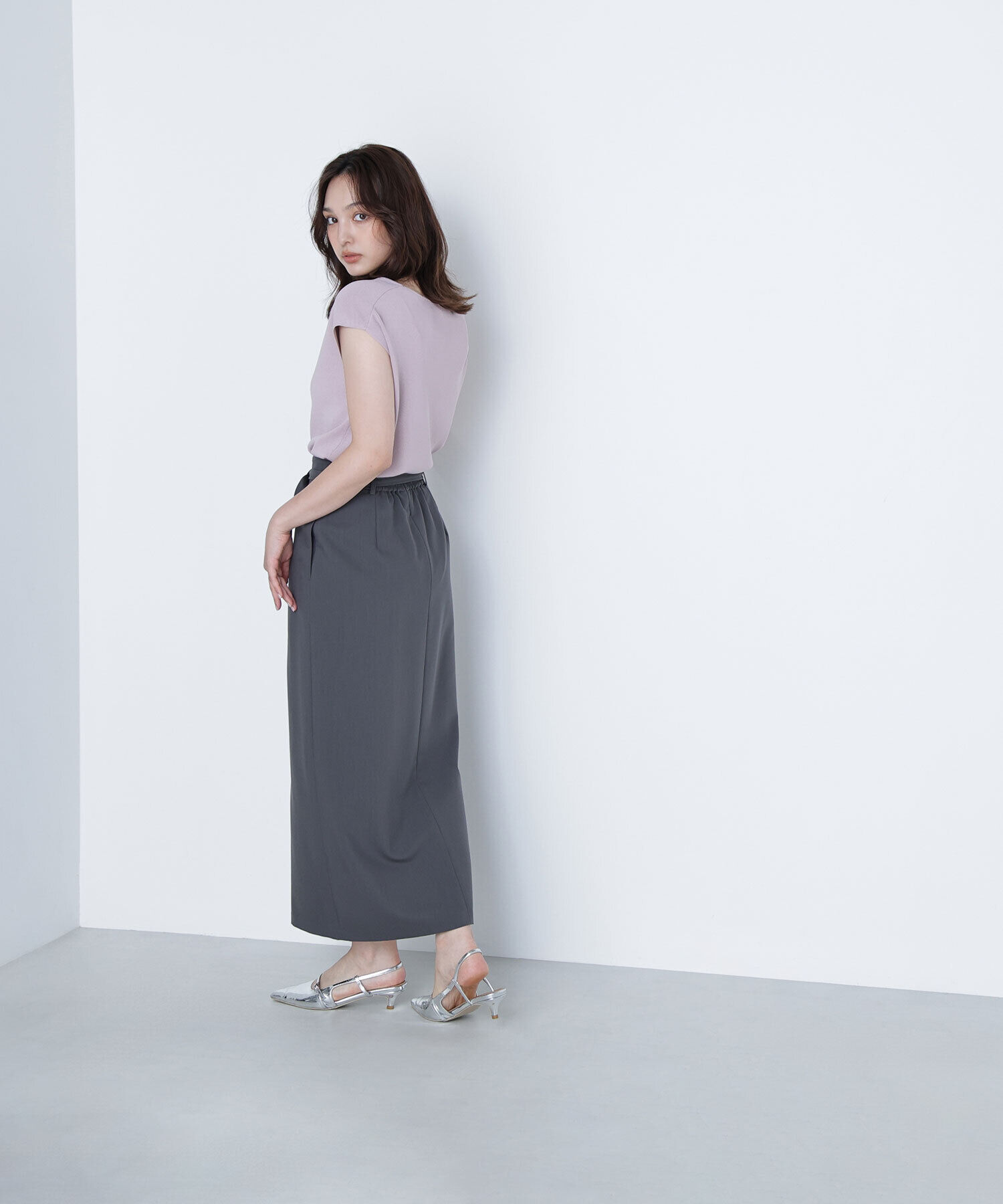  「ベルテッドリネンライクナロースカート」|スカート|