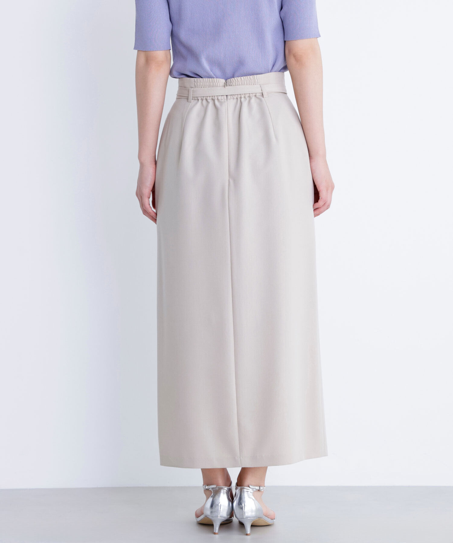  「ベルテッドリネンライクナロースカート」|スカート|