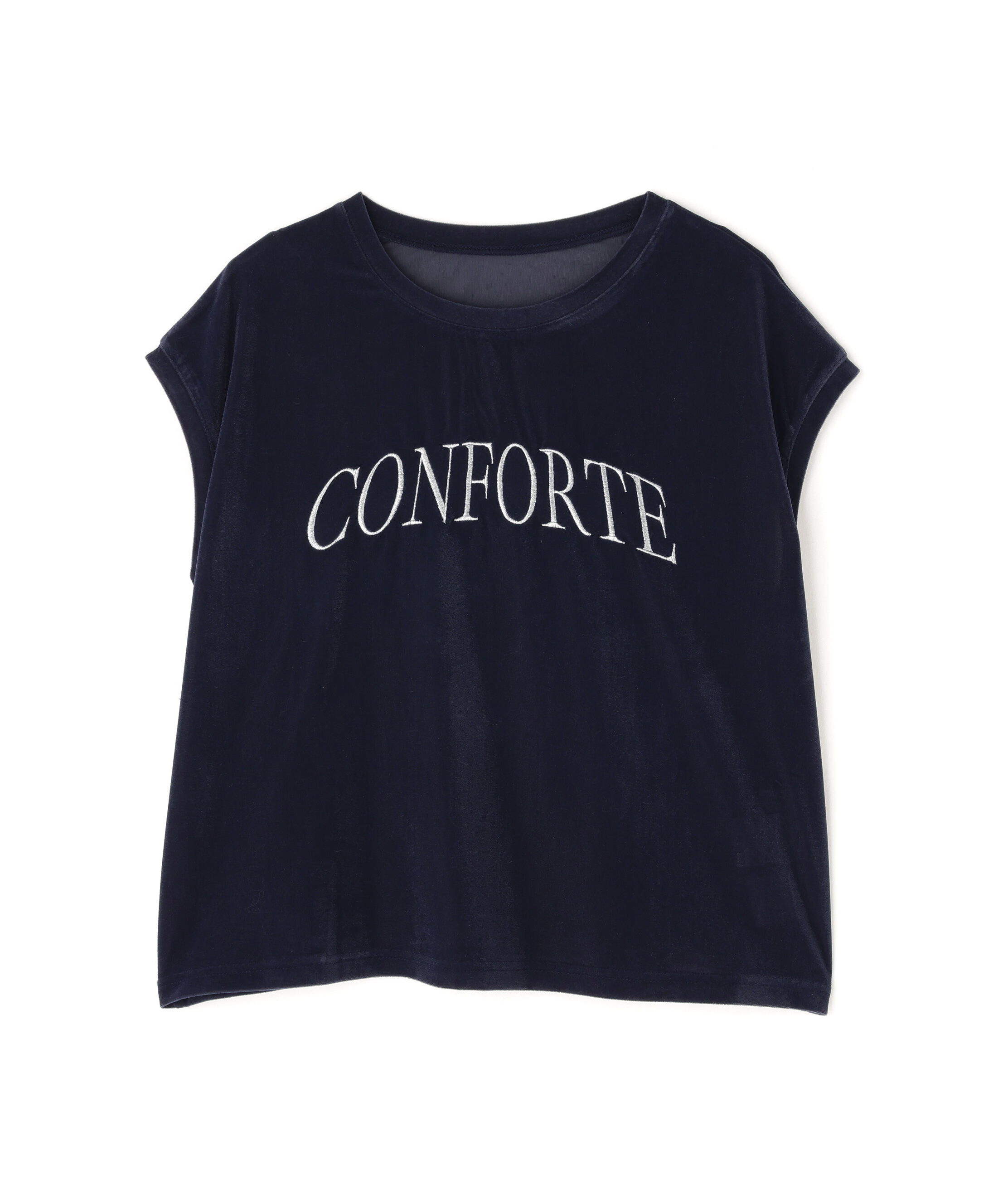  「ベロアロゴ刺繍トップス」|Tシャツ・カットソー|