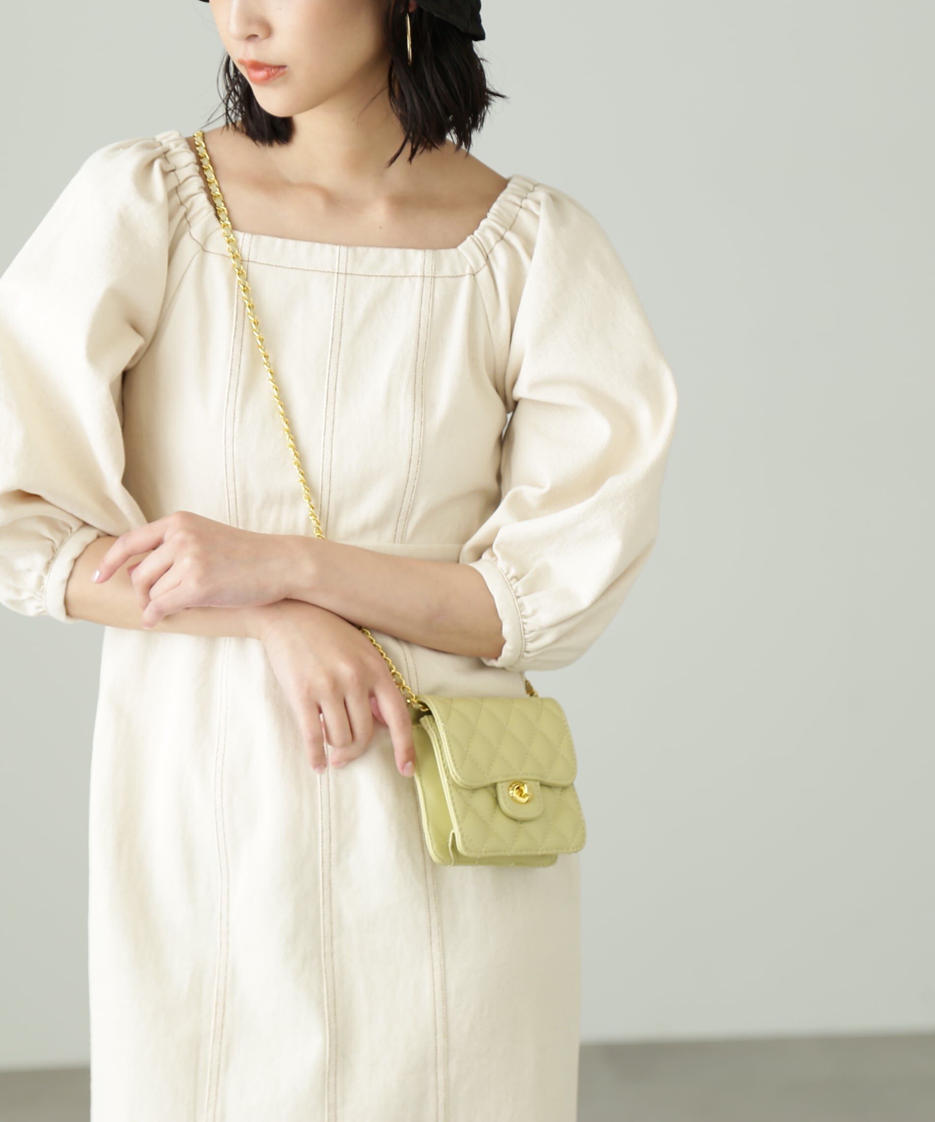  「パフスリーブマーメイドデニムワンピース」|ワンピース|