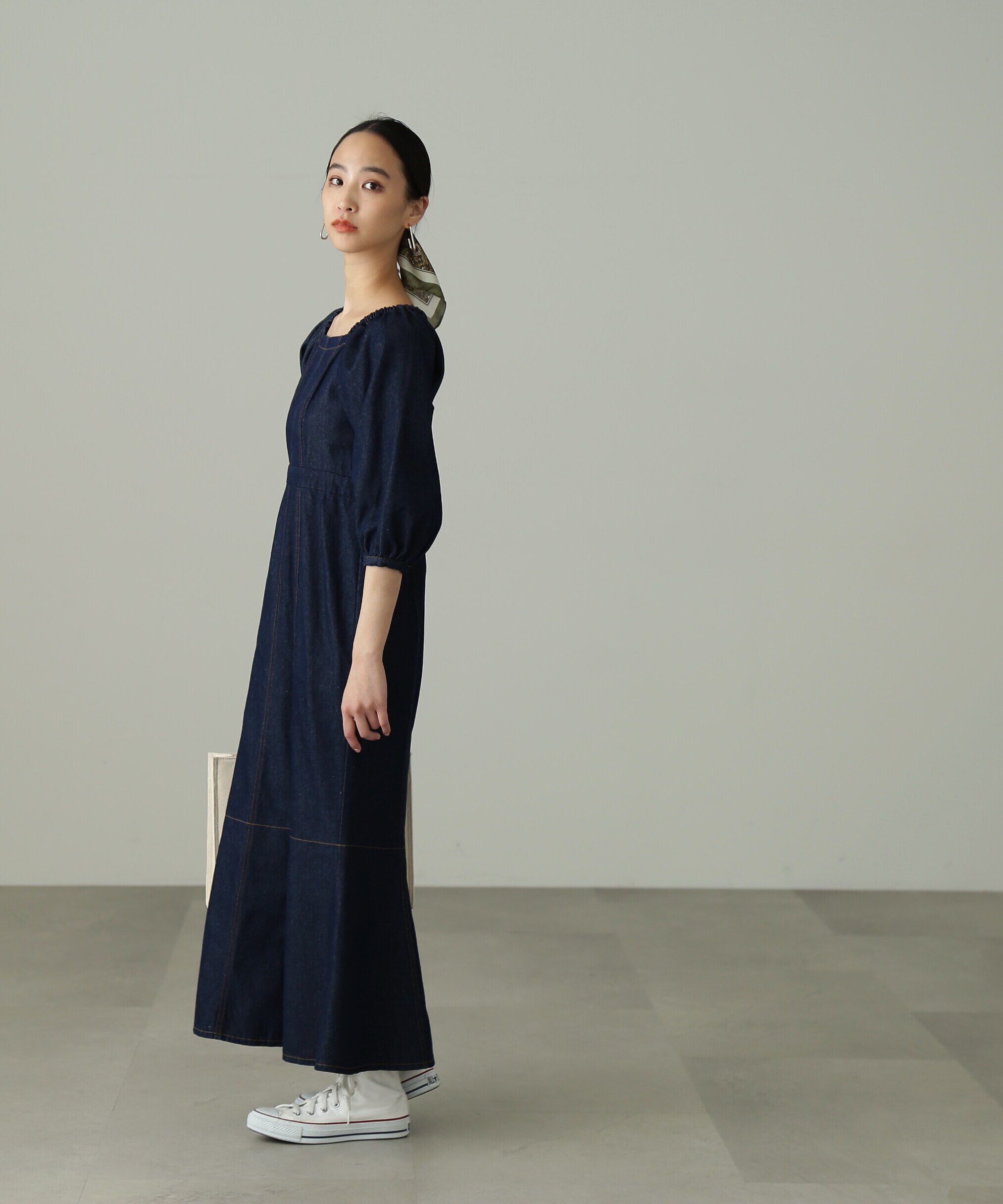  「パフスリーブマーメイドデニムワンピース」|ワンピース|